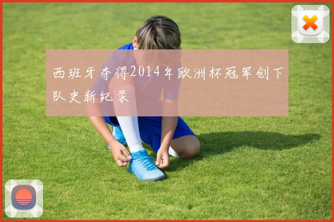 西班牙夺得2014年欧洲杯冠军创下队史新纪录